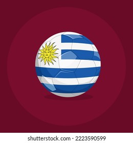 Soccer balls with the colors of national Uruguay Flag.