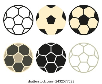 Soccer balls in different styles.  Vector image of soccer balls. EPS 10.
