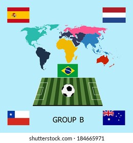 soccer balls with group B teams  Football Brazil 2014