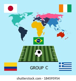 soccer balls with group C teams Football Brazil 2014