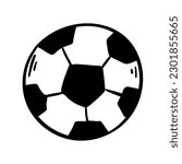 soccer balls . Hand-drawn football balls and soccer striped grass field. Vector illustration for the design of sports posters, banners and design.
