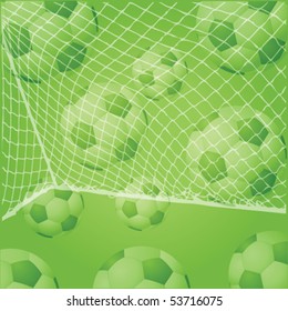 Soccer Balls and Net Vector