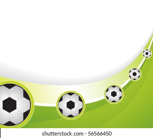 Soccer balls on a green abstract background