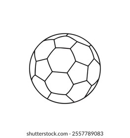 Soccer balls set icons. Vector stock illustration isolated on white background for design template football game and championship. Editable stroke line. EPS10