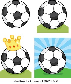 Soccer Balls. Set Vector Collection