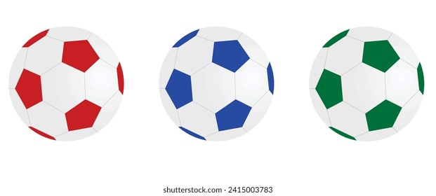 Bolas de fútbol preparadas. ilustración vectorial