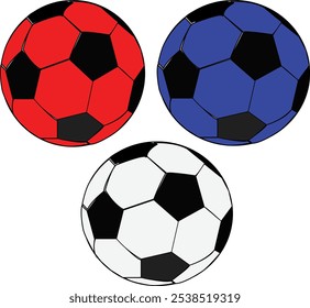 Balones de fútbol de varios colores