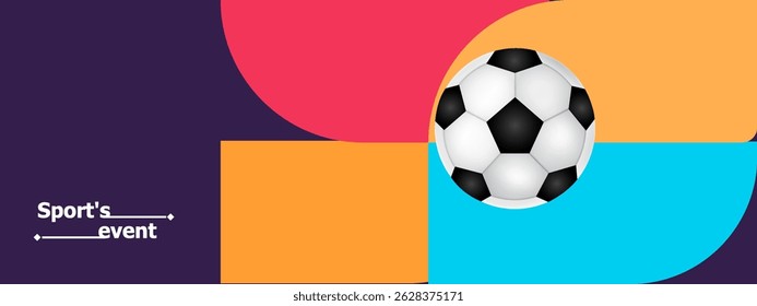Soccer banner 2025, bright colors, vector illustration. Sports competitions woman 2025. Vector