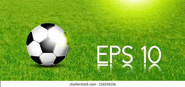 Soccer Banner - Football On Grass Texture