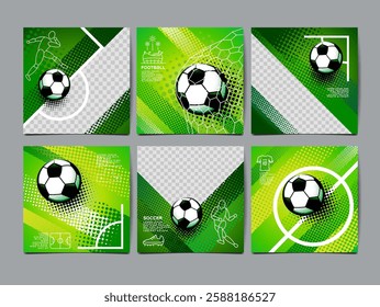 Soccer banner, Football template banner , Sport layout design, green theme ,vector