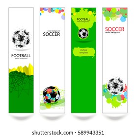 Soccer banner. Set sports designs on a white background.  EPS file is layered(clipping mask).