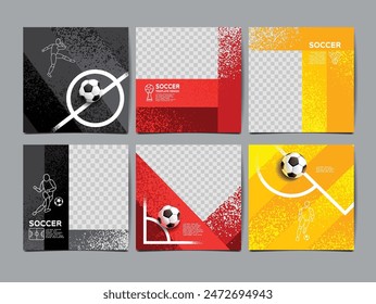 soccer banner square template , Germany flag, texture grunge, football cup, illustration vector