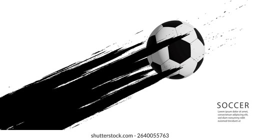 soccer banner template, Brush texture grunge, football cup, illustration vector