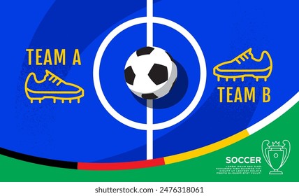 soccer banner template , Europe flag, Brush texture grunge, football cup, illustration vector