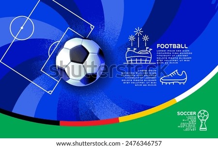 soccer banner template , Europe flag, Brush texture grunge, football cup, illustration vector