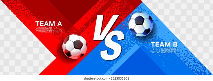 Soccer banner Template , Football match day, VS , vector illustration, layout design