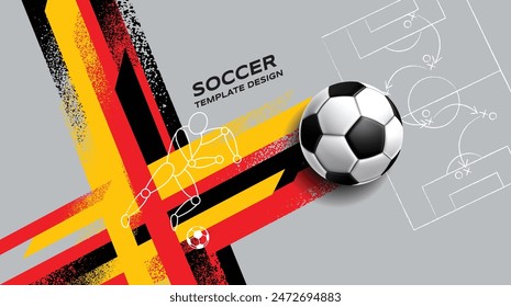 soccer banner template , Germany flag, texture grunge, football cup, illustration vector