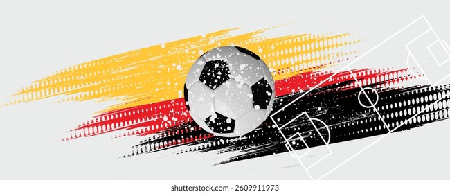 soccer banner template , Germany flag, Brush texture grunge, football cup, illustration vector