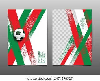 soccer banner template , Italy flag, Brush texture grunge, football cup, illustration vector