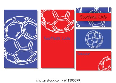 Soccer banners in hand drawn style for championship in Russia and creative design. Vector illustration