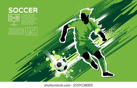 Soccer bannerTemplate , Football , layout design, green theme