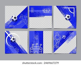 Soccer bannerTemplate set , Football banner, Square , Sport layout design, vector ,social template background