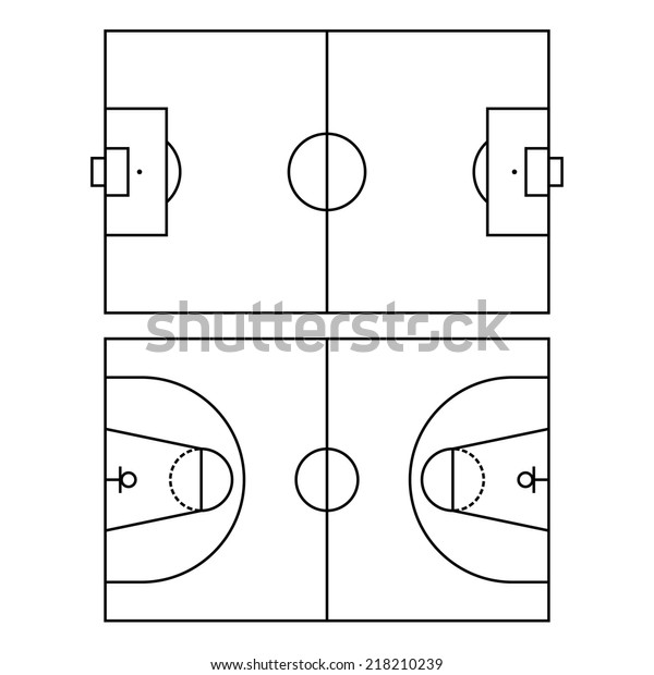 Soccer Basketball Fields Background Vector Illustration Stock Vector ...