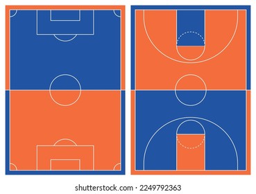 soccer and basketball illust vector design