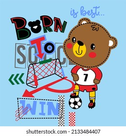 Soccer Bear Baby Vector Design