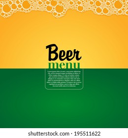 Soccer Beer Menu, Elegant restaurant theme for football and soccer, Vector Illustration