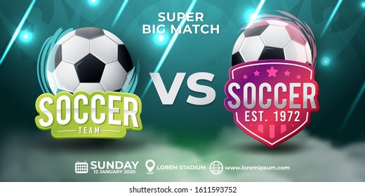 Soccer Big Match Team Board Vector Illustration