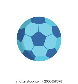 soccer blue ball with flat design vector. . Flat simple Blue pictogram on white background. Illustration symbol with shadow