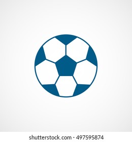 Soccer Blue Ball Flat Icon On White Background