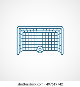 Soccer Blue Goal Line Icon On White Background