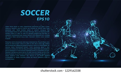 Soccer blue points of light. Particle soccer