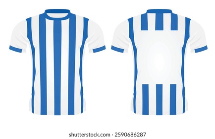 Soccer blue and white jersey. vector illustration