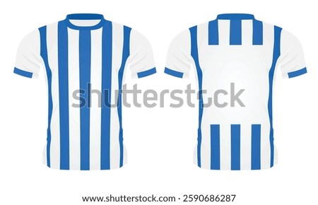 Soccer blue and white jersey. vector illustration
