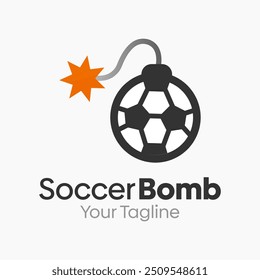 Plantilla de diseño de logotipo de bomba de fútbol. Bueno para empresas, agencias, comunidad y Organización