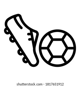 Soccer boot ball icon. Outline soccer boot ball vector icon for web design isolated on white background