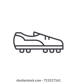 Soccer boot flat line illustration, concept vector isolated icon on white background 