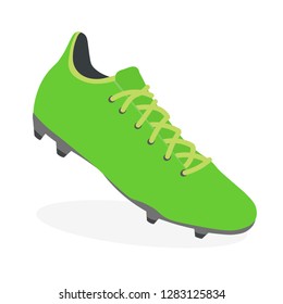 Soccer boot, football leather shoe, sport footwear icon, athletic sneaker. Vector