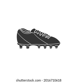 Soccer Boot Icon Silhouette Illustration. Football Sport Vector Graphic Pictogram Symbol Clip Art. Doodle Sketch Black Sign.