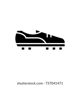 soccer boot icon, vector illustration, black sign on isolated background