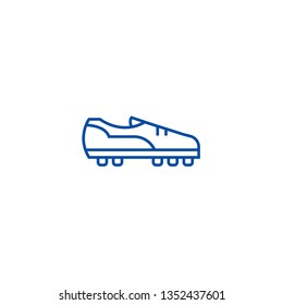 Soccer boot line icon concept. Soccer boot flat  vector symbol, sign, outline illustration.