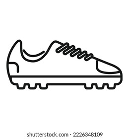 Soccer boot sole icon outline vector. Sport shoe. Spikes pair