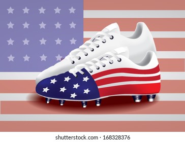 Soccer boot of U.S.A. vector 