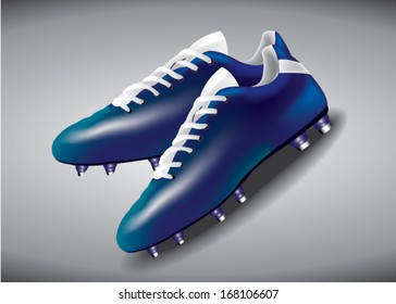 Soccer boots blue color vector