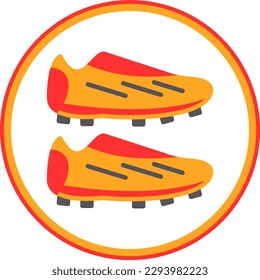 Soccer Boots Flat Circle Vector Icon Design