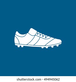 Soccer Boots Flat Icon On Blue Background