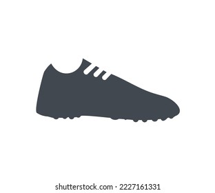 Soccer boots or football shoes on white background logo design. Sports inventory. Sport shoe, Football theme concept vector design and illustration.

